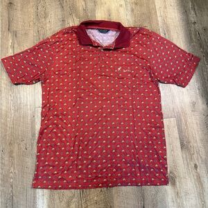 Arnold Palmer Men's Red Patterned Golf Polo Shirt - Classic Casual